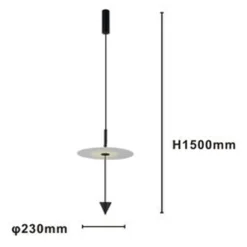 LAMPADARIO A SOSPENSIONE LAMPADA 12W LUCE LED 4000K DISCO BIANCO Ø23CM CONO NERO 32996