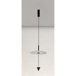 LAMPADARIO A SOSPENSIONE LAMPADA 12W LUCE LED 4000K DISCO BIANCO Ø23CM CONO NERO 32996