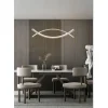 LAMPADARIO A SOSPENSIONE MODERNO 2 LINEE CURVE INCROCIATE LUCE 4000K 6500K LP-27