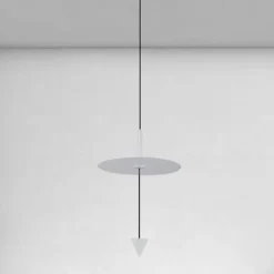 LAMPADARIO A SOSPENSIONE LAMPADA 12W LUCE LED 6500K DISCO Ø23CM CONO BIANCO 32989