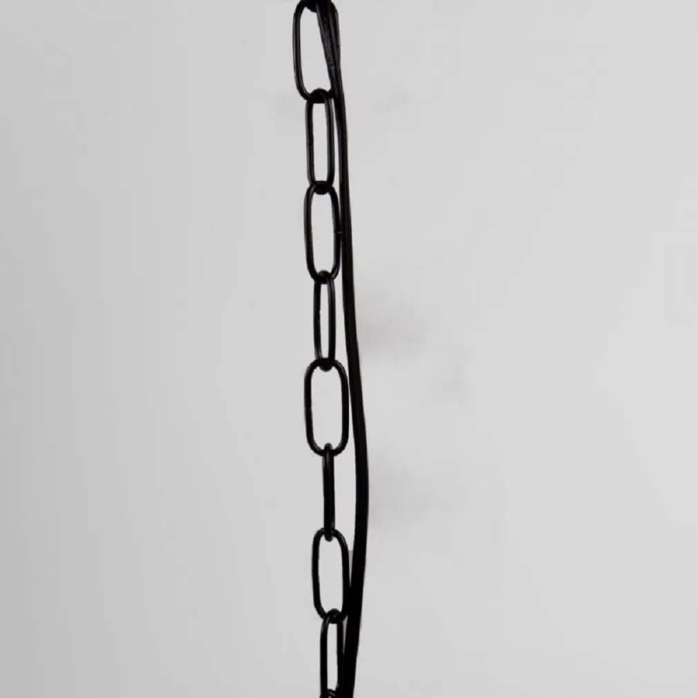 LAMPADARIO A SOSPENSIONE RUSTICO INDUSTRIALE E14 SFERA IN CORDA METALLO B55-3