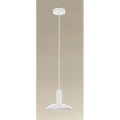 LAMPADARIO A SOSPENSIONE MODERNO CON PARALUME SEMISFERA IN FERRO BIANCO E27 33788