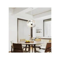 LAMPADARIO A SOSPENSIONE MAPPAMONDO E27 IN METALLO BIANCO SFERA GLOBO SOSPESO 33931