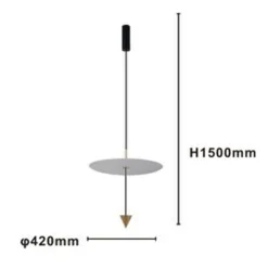 LAMPADARIO A SOSPENSIONE LAMPADA 18W LUCE LED 6500K DISCO BIANCO Ø42CM CONO ORO 33085