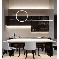 LAMPADARIO A SOSPENSIONE LED 48W DESIGN CERCHIO LINEA BIANCA IP20 LUCE 6500K 33580