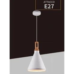 LAMPADARIO A SOSPENSIONE STILE INDUSTRIALE IN METALLO PENDENTE A CONO E27 A94