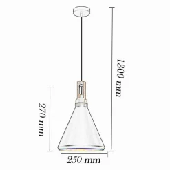 LAMPADARIO A SOSPENSIONE STILE INDUSTRIALE IN METALLO PENDENTE A CONO E27 A94