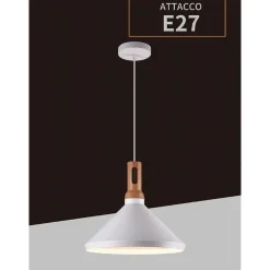 LAMPADARIO A SOSPENSIONE STILE INDUSTRIALE LAMPADA PENDENTE E27 NERO BIANCO A92