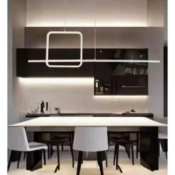 LAMPADARIO A SOSPENSIONE LED 48W DESIGN QUADRATO LINEA BIANCO IP20 LUCE 6500K 33542