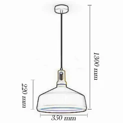 LAMPADARIO A SOSPENSIONE STILE INDUSTRIALE IN METALLO PENDENTE A COPPA E27 A93