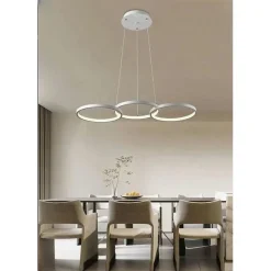 LAMPADARIO A SOSPENSIONE DA SOFFITTO 3 ANELLI TRE TONALITÀ DI COLORE 40W B63-B3C