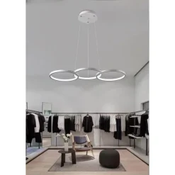 LAMPADARIO A SOSPENSIONE DA SOFFITTO 3 ANELLI TRE TONALITÀ DI COLORE 40W B63-B3C