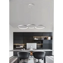 LAMPADARIO A SOSPENSIONE DA SOFFITTO 3 ANELLI TRE TONALITÀ DI COLORE 40W B63-B3C