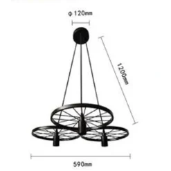 LAMPADARIO A SOSPENSIONE VINTAGE 3 PORTALAMPADA E27 RUSTICA RETRÒ COUNTRY LP-86N