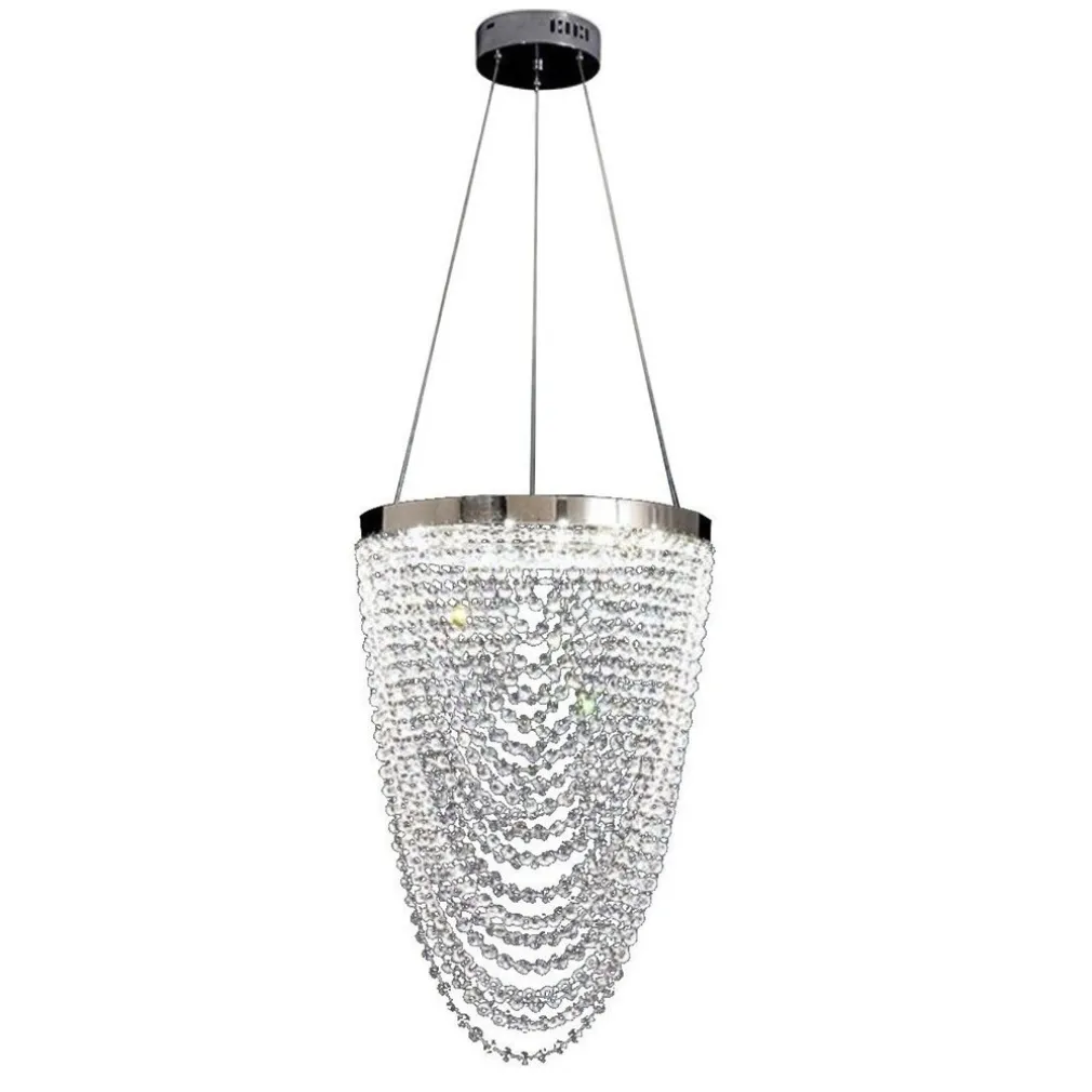 LAMPADARIO A SOSPENSIONE SOFFITTO LED 35W MODERNO CRISTALLI LUCE FREDDA 6500K B75