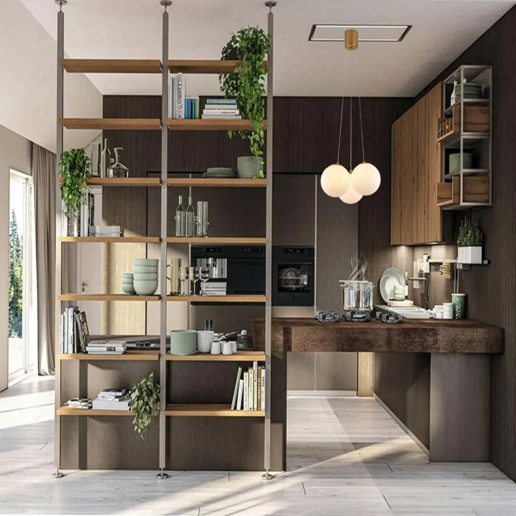 LAMPADARIO A SOSPENSIONE BRONZO LAMPADA MINIMAL DA SOFFITTO CON 3 SFERE ATTACCO G9 LP-84-3