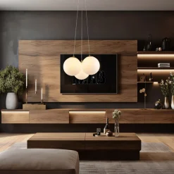 LAMPADARIO A SOSPENSIONE BRONZO LAMPADA MINIMAL DA SOFFITTO CON 3 SFERE ATTACCO G9 LP-84-3