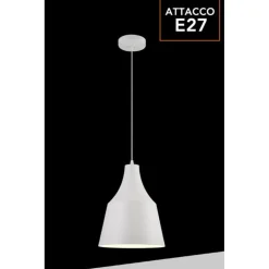 LAMPADARIO A SOSPENSIONE DA SOFFITTO MODERNO CON PARALUME A CUPOLA CON ATTACCO E27 B46