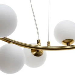 LAMPADARIO A SOSPENSIONE CONTEMPORANEO IN METALLO BRONZO CON 15 SFERE ATTACCO G9 B94