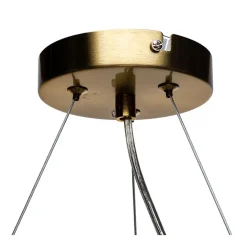 LAMPADARIO A SOSPENSIONE CONTEMPORANEO IN METALLO BRONZO CON 15 SFERE ATTACCO G9 B94