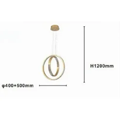 LAMPADARIO A SOSPENSIONE LED 64 W CIRCOLARE EFFETTO CRISTALLO MODERNO ORO 32170