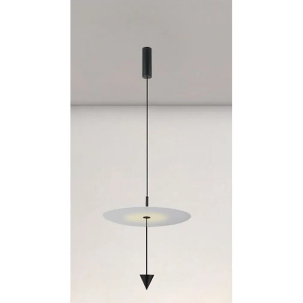 LAMPADARIO A SOSPENSIONE LAMPADA 18W LUCE LED 4000K DISCO BIANCO Ø42CM CONO NERO 33054