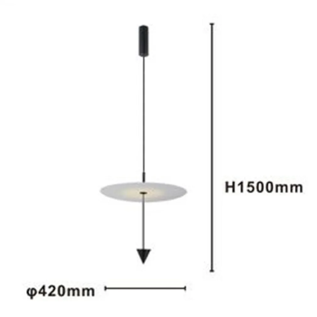 LAMPADARIO A SOSPENSIONE LAMPADA 18W LUCE LED 4000K DISCO BIANCO Ø42CM CONO NERO 33054