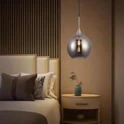 LAMPADARIO A SOSPENSIONE DECORATIVA IN METALLO CON SFERA IN VETRO ATTACCO E27 IP20 A72