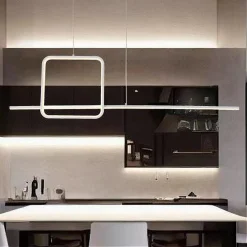 LAMPADARIO A SOSPENSIONE LED 48W DESIGN QUADRATO LINEA BIANCO IP20 LUCE 4000K 33559