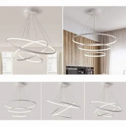 LAMPADARIO A SOSPENSIONE 51 W LED FORMA PIANETA BIANCO 3 COLORAZIONE LUCE A64-3C