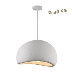 LAMPADARIO A SOSPENSIONE SOFFITTO EFFETTO PIETRA BIANCO Ø40/50/60CM ATTACCO E27 IP20 B16-B