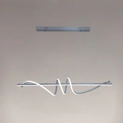 LAMPADARIO A SOSPENSIONE LED 65W ARGENTO SPIRALE ONDULATO LUCE 4000K VORTICE ORIZZONTALE 32460