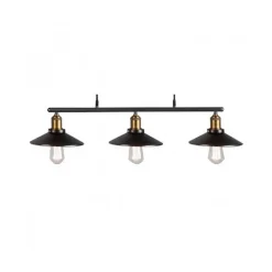 LAMPADARIO A SOSPENSIONE VINTAGE 3 PUNTI LUCE ATTACCO E27 STILE INDUSTRIALE A02