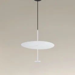 LAMPADARIO A SOSPENSIONE LUCE 6500K LED 18W DISCO PARALUME PIATTO BIANCO ROTONDO 33160