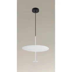 LAMPADARIO A SOSPENSIONE LUCE 6500K LED 18W DISCO PARALUME PIATTO BIANCO ROTONDO 33160