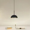 LAMPADARIO A SOSPENSIONE MODERNO CON PARALUME CUPOLA IN FERRO NERO ORO E27 33771
