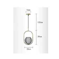 LAMPADARIO A SOSPENSIONE CON PORTALAMPADA ATTACCO E27 LAMPADA IN METALLO LP-09N