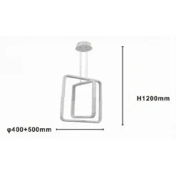 LAMPADARIO A SOSPENSIONE LED 64W QUADRATI EFFETTO CRISTALLO MODERNO BIANCO 32187