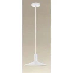 LAMPADARIO A SOSPENSIONE MODERNO CON PARALUME CONICO IN FERRO BIANCO E27 33801