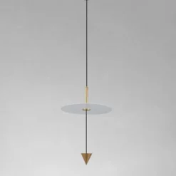 LAMPADARIO A SOSPENSIONE LAMPADA 12W LUCE LED 6500K DISCO BIANCO Ø23CM CONO ORO 33023