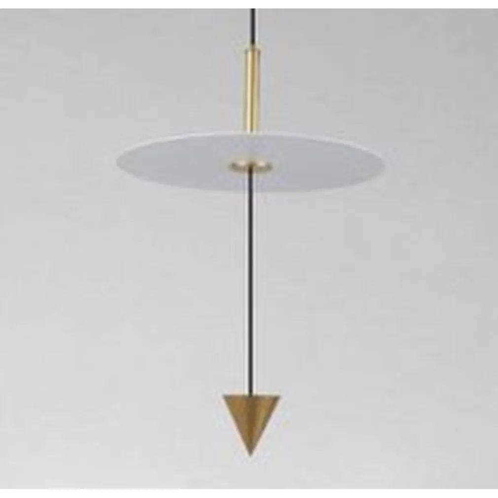 LAMPADARIO A SOSPENSIONE LAMPADA 12W LUCE LED 6500K DISCO BIANCO Ø23CM CONO ORO 33023