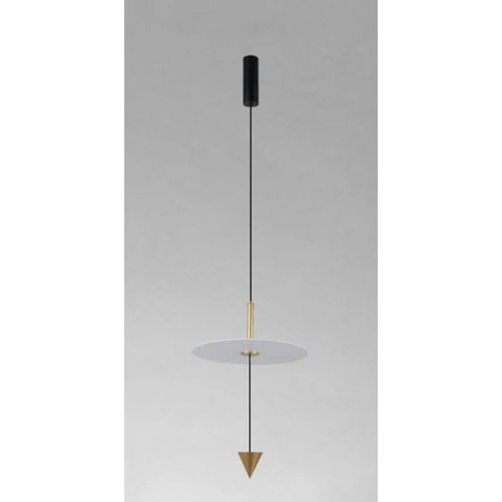 LAMPADARIO A SOSPENSIONE LAMPADA 12W LUCE LED 6500K DISCO BIANCO Ø23CM CONO ORO 33023