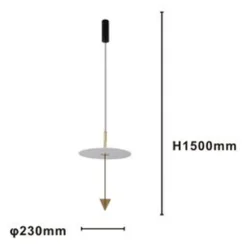 LAMPADARIO A SOSPENSIONE LAMPADA 12W LUCE LED 6500K DISCO BIANCO Ø23CM CONO ORO 33023