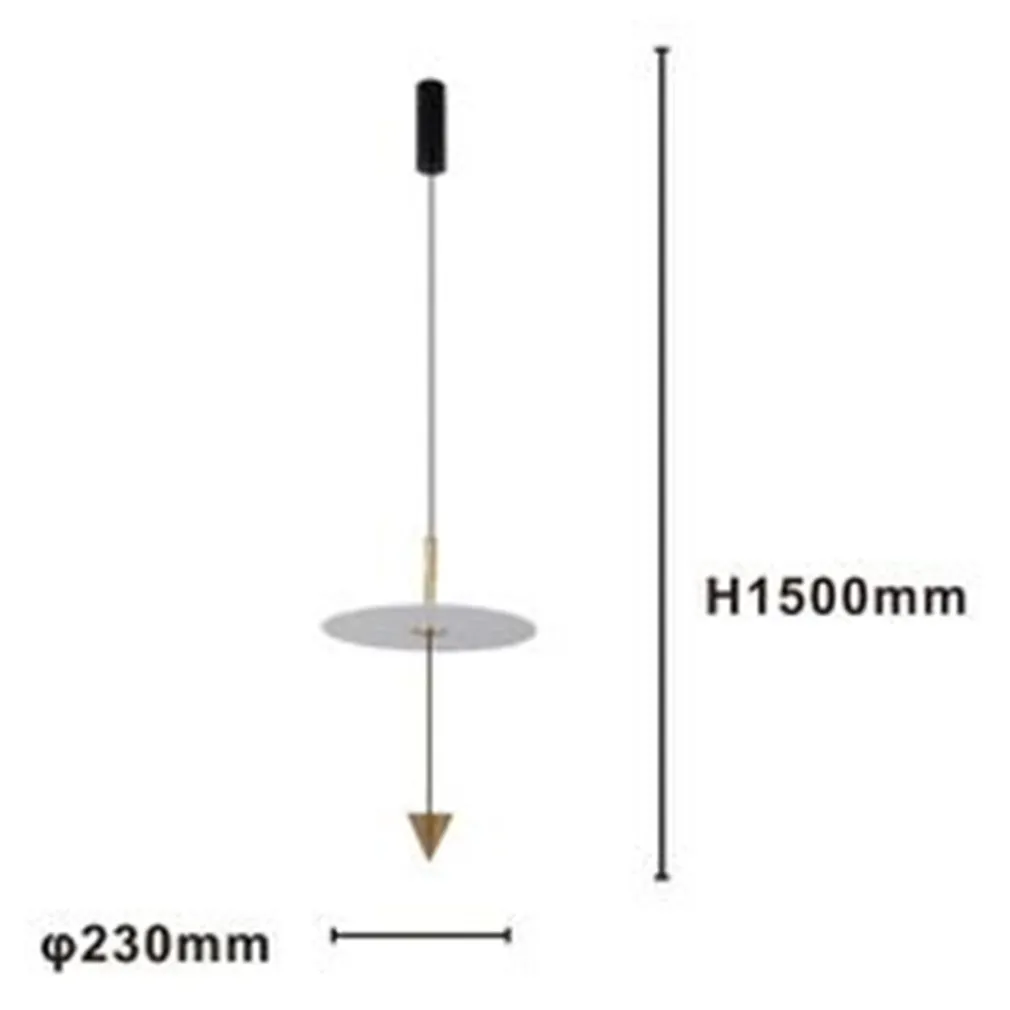 LAMPADARIO A SOSPENSIONE LAMPADA 12W LUCE LED 6500K DISCO BIANCO Ø23CM CONO ORO 33023