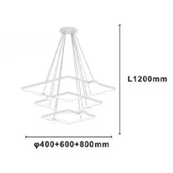 LAMPADARIO A SOSPENSIONE LED 112W 3 QUADRATI CON TELECOMANDO DESIGN MODERNO BIANCO 71224