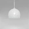 LAMPADARIO A SOSPENSIONE SEMI SFERA ARGENTO CUPOLA CRISTALLI INCASTRATI E27 32965