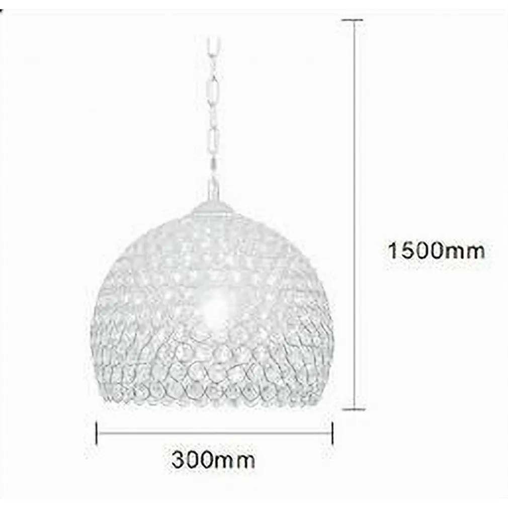 LAMPADARIO A SOSPENSIONE SEMI SFERA ARGENTO CUPOLA CRISTALLI INCASTRATI E27 32965