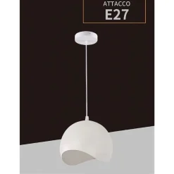 LAMPADARIO A SOSPENSIONE IN METALLO PENDENTE FORMA DI GUSCIO D’UOVO LUCE E27 B93