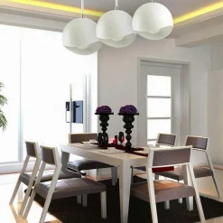 LAMPADARIO A SOSPENSIONE IN METALLO PENDENTE FORMA DI GUSCIO D’UOVO LUCE E27 B93