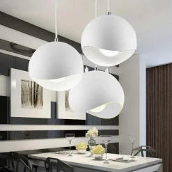 LAMPADARIO A SOSPENSIONE IN METALLO PENDENTE FORMA DI GUSCIO D’UOVO LUCE E27 B93